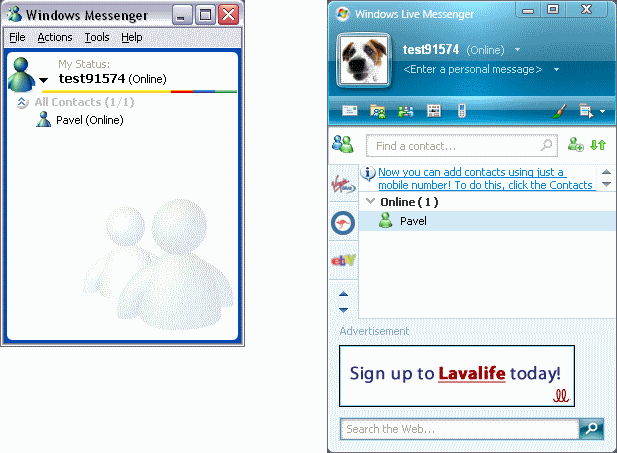 The latest Windows Live Messenger (version 2008) is way too fancy for me. 
